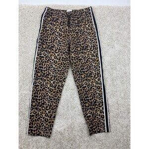 MAVRANS Women's Leopard Game Pants Size M Animal Print Side Stripe Stretch NWT